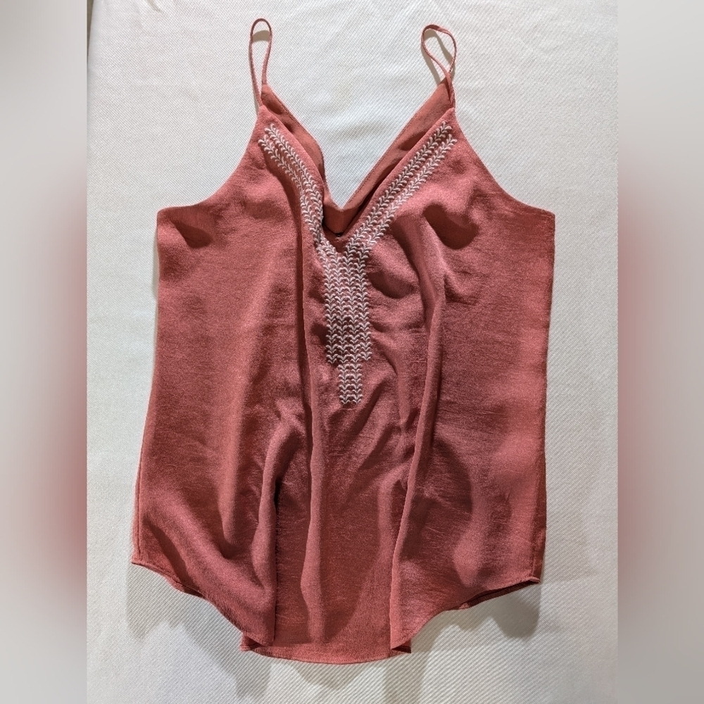 Express Mauve Pink V-Neck Spaghetti Strap Sleeveless Tank Top Woman SZ Small
